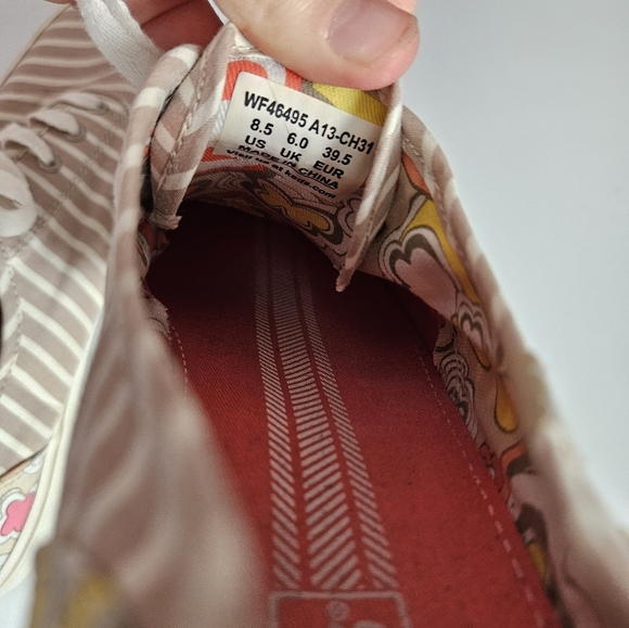 Striped Canvas Sneakers with Floral Heel Keds 8.5 - Picture 6 of 8